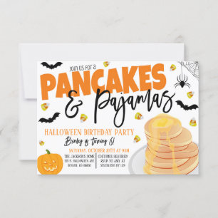 Halloween Pancakes och Pajamas-inbjudan Inbjudningar