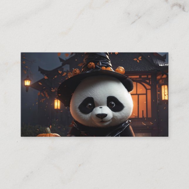 Halloween panda visitkort (Framsida)