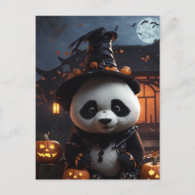Halloween panda vykort (Framsida)