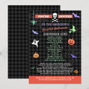 Halloween Pandemic Scavenger Hunt Party Inbjudningar