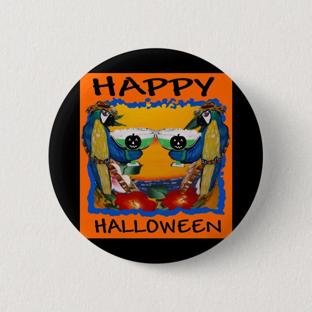 HALLOWEEN PAPAGAJER KNAPP (Framsida)