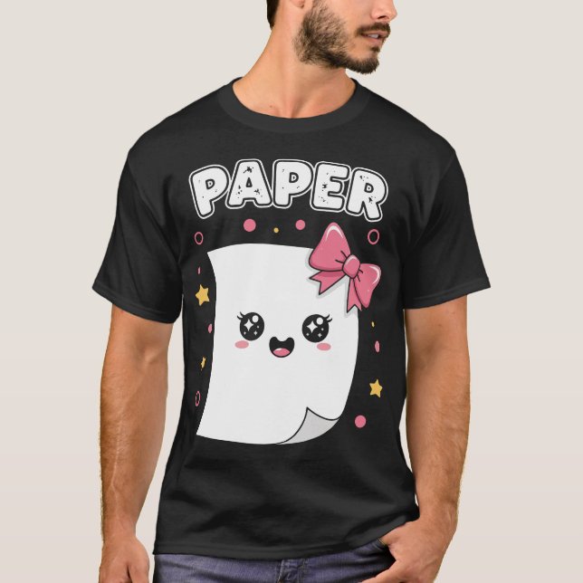Halloween Paper Scissors Rock Matching Cute Costum T Shirt (Framsida)