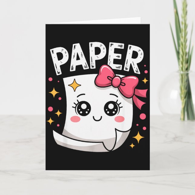 Halloween Paper Scissors Rock Matching Cute Paper  Kort (Framsida)