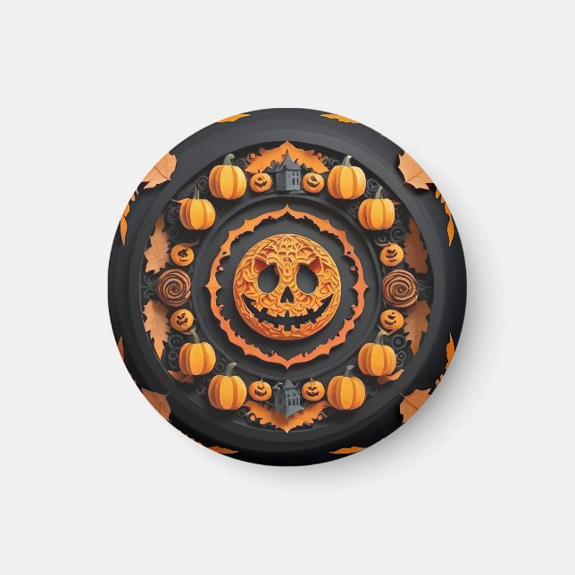 Halloween Papercuat Mandala Magnet (Framsidan)