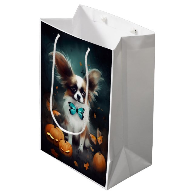 Halloween Papillon Med Pumpa Skräckinjagande (Framsidan Vinklad)