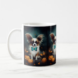 Halloween Papillon med pumpor Kaffemugg