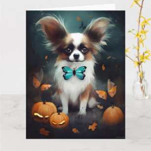 Halloween Papillon med pumpor Kort