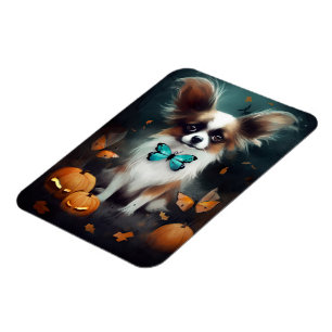 Halloween Papillon med pumpor Magnet
