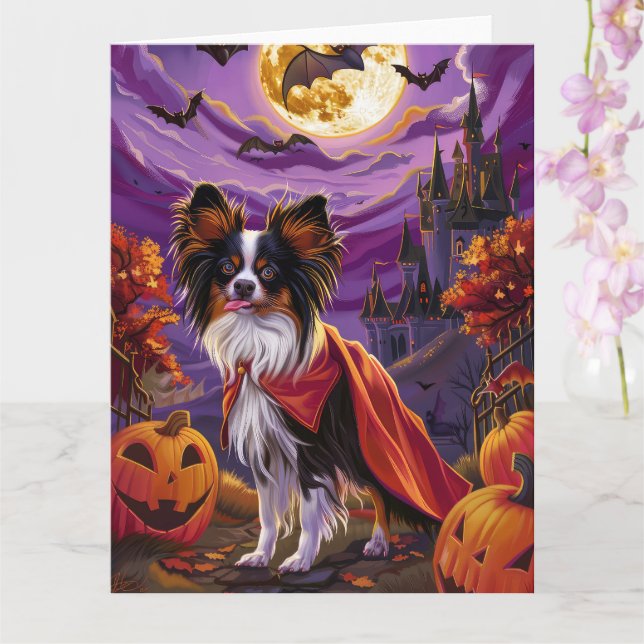 Halloween Papillon Vampire Pumpkins Scary Kort (Orkide)