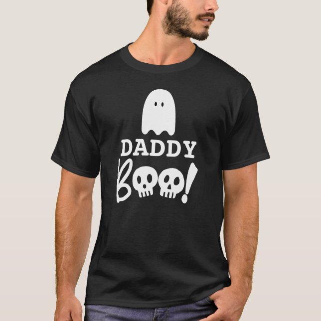Halloween Pappa Boo Spooky Ghost T Shirt (Framsida)
