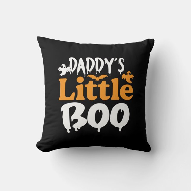 Halloween Pappa Little Boo Birthday Kudde (Framsida)