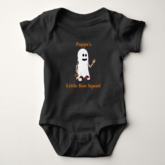 Halloween Pappa Little Boo Squad... Behandla pojke T Shirt (Framsida)