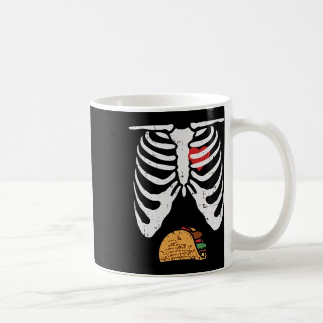 Halloween Pappa Skeleton Taco Belly Roligt Gravid  Kaffemugg (Höger)