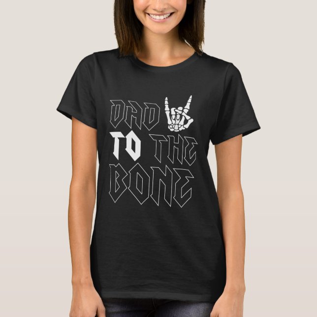 Halloween Pappa till Bone Funny Skeleton Far D T Shirt (Framsida)