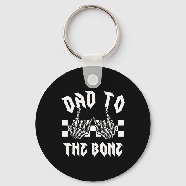 Halloween Pappa till Bone Funny Skeleton Hand Mana Nyckelring (Framsida)