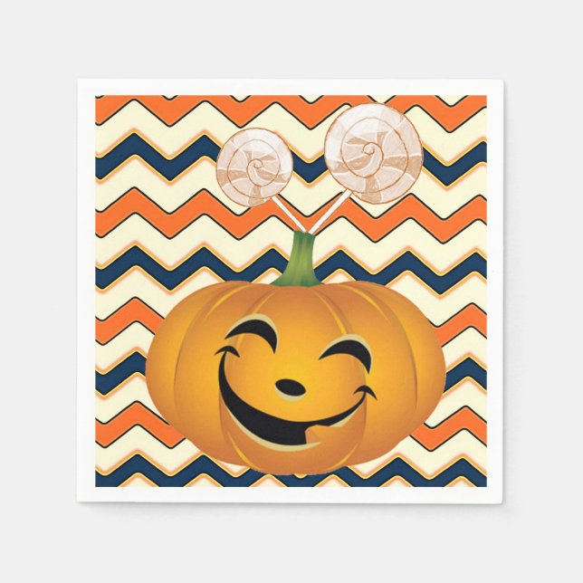 Halloween Papper Napkins, Pumpkin Pappersservett (Framsidan)