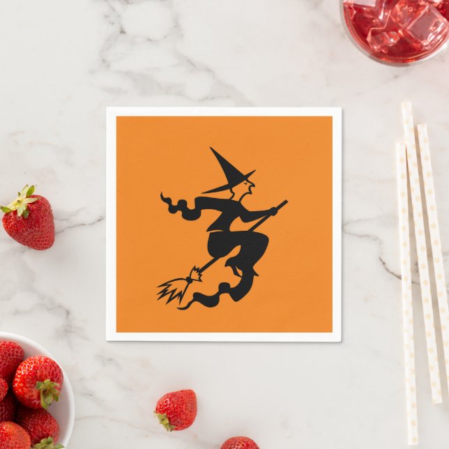 Halloween-papper svartvit orange pappersservett (Insitu)