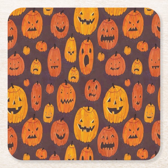 Halloween Papper Underlägg Kvadrat (Framsidan)