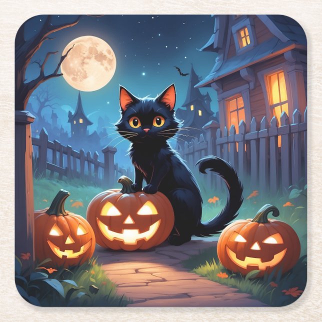halloween papper underlägg kvadrat (Framsidan)