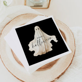 Halloween Pappersservett Ghost Spooky Black Decor