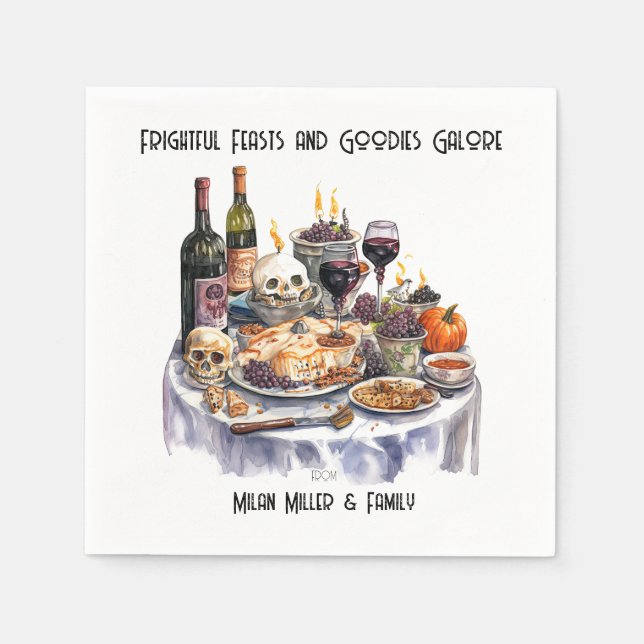 Halloween-Pappersservett med snyggt ansikte Pappersservett (Framsidan)