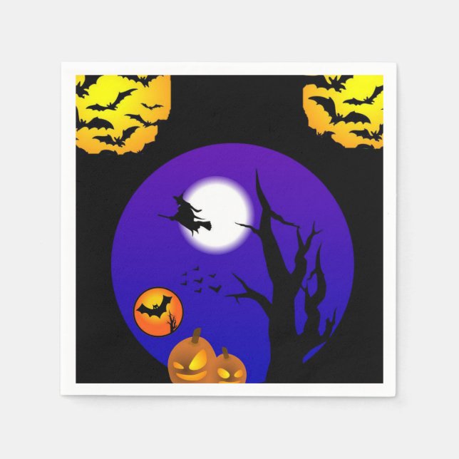 Halloween Pappra Napkins, Fladdermus Pappersservett (Framsidan)