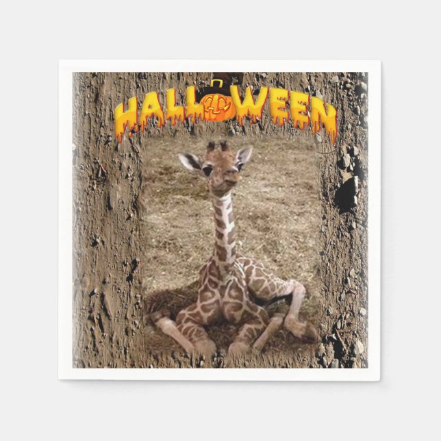 Halloween Pappra Napkins Giraffe Pappersservett (Framsidan)