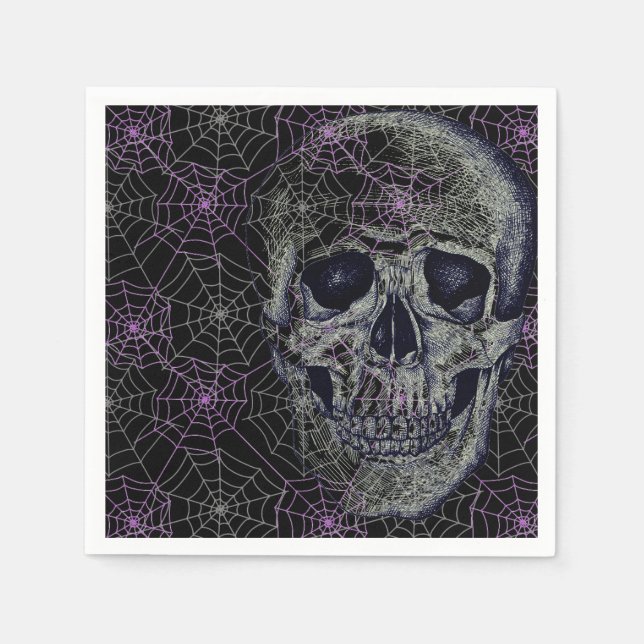 Halloween Pappra Napkins-Skull Pappra Napkins Pappersservett (Framsidan)