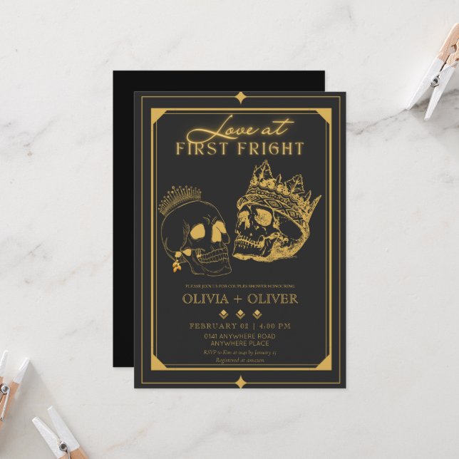Halloween-par bröllopsduschevent inbjudningar (Fram/Back In Situ)