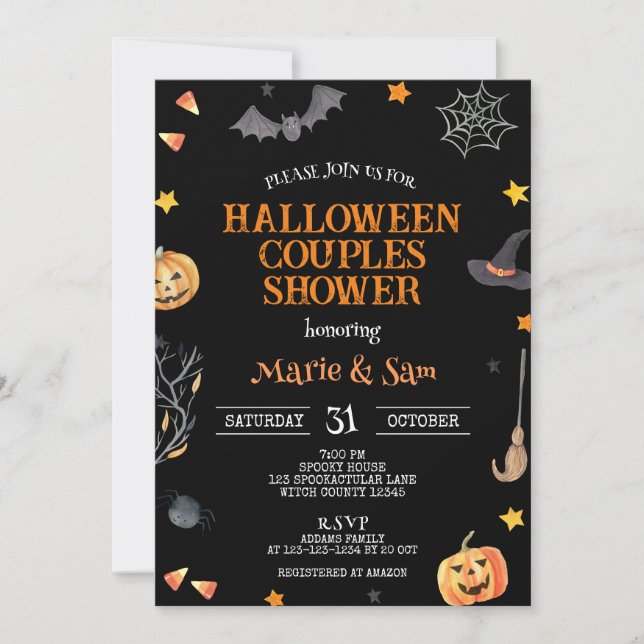Halloween Par Shower, babyskabusare Inbjudningar (Framsida)