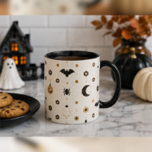 Halloween Parisian Bistro Mosaik Kakel Kaffe