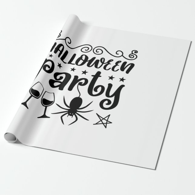 Halloween Party Birthday Presentpapper (Utrullad)
