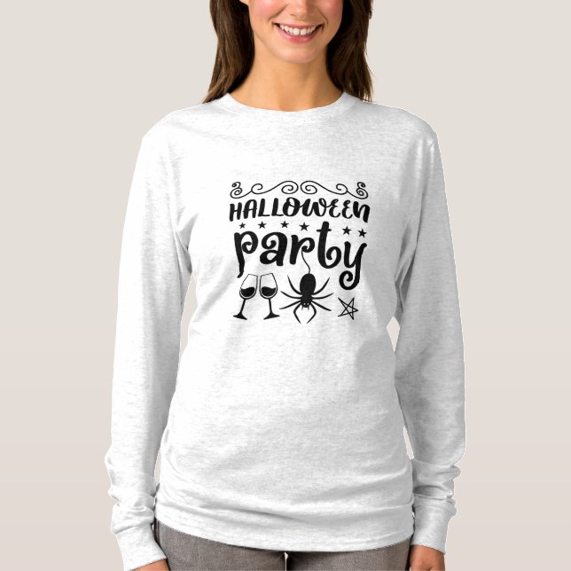 Halloween Party Birthday T Shirt (Framsida)
