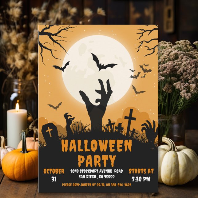 Halloween Party Cementary Inbjudningar (Skapare uppladdad)