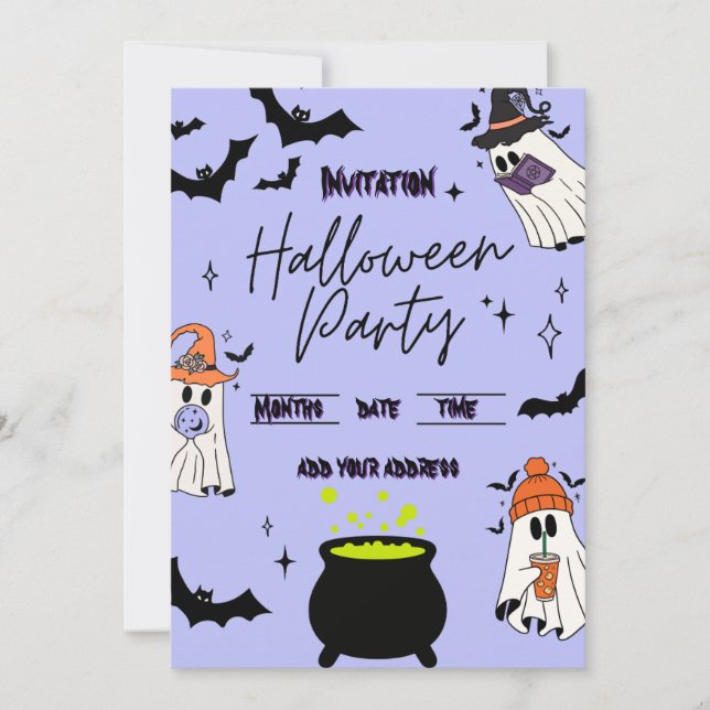 Halloween party invitation card inbjudningar (Framsida)