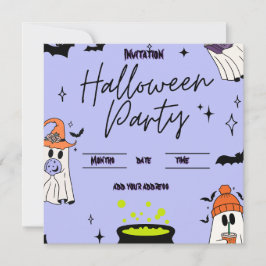 Halloween party invitation card spara datumet