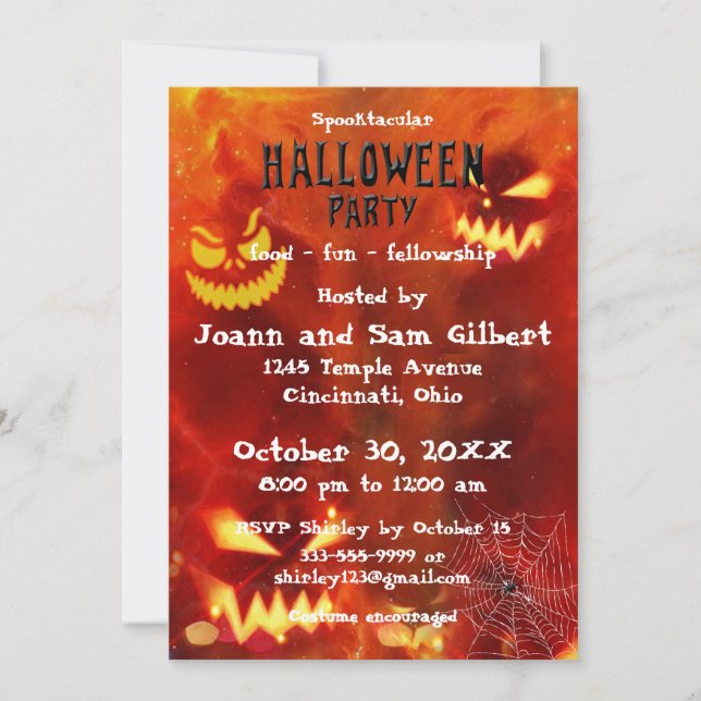 Halloween Party invitation Spooktacular design Inbjudningar (Framsida)