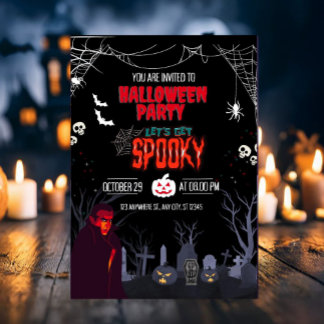Halloween Party Let's Get Spooky  Inbjudningar