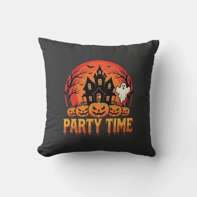 Halloween Party Time Spökpumpa Design_1 Kudde (Framsida)