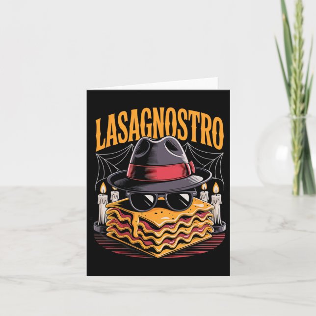 Halloween Pasta Meme Mafia Parody Funny Lasagna Ar Kort (Framsida)