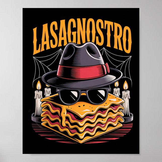 Halloween Pasta Meme Mafia Parody Funny Lasagna Ar Poster (Framsidan)