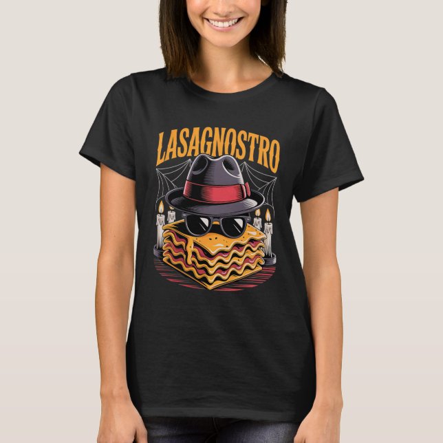 Halloween Pasta Meme Mafia Parody Funny Lasagna Ar T Shirt (Framsida)