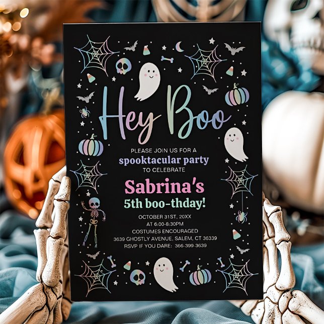 Halloween Pastel Cute Ghost Spooktacular Birthday Inbjudningar (Halloween Pastel Cute Ghost Birthday Spooktacular Invitation)