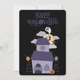 Halloween Pastel Goth Haunted House Julkort