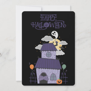 Halloween Pastel Goth Haunted House Julkort
