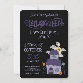 Halloween Pastel Goth Haunted House Party Inbjudningar