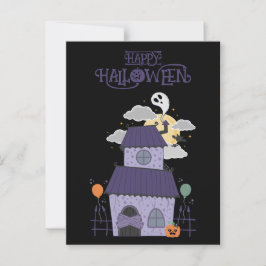 Halloween Pastel Goth Haunted House Vykort