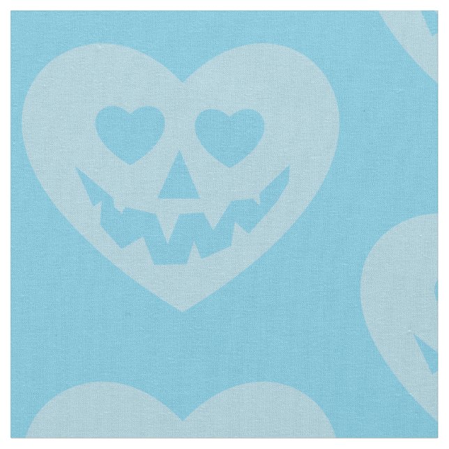 halloween pastel goth valentine creepy hjärtblå tyg (Närbild)