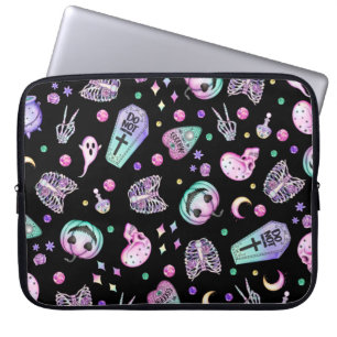 Halloween pastel gothic apothecary och graveyard laptop fodral