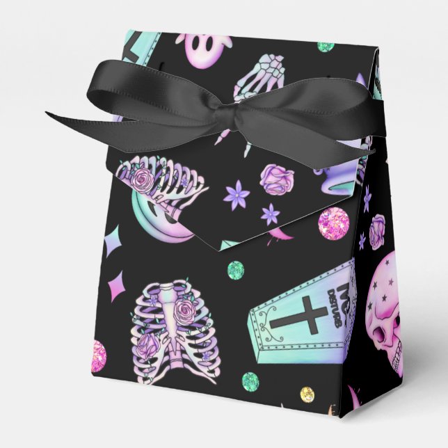 Halloween pastel gothic apothecary och graveyard presentaskar (Framsidan Sidan)